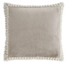 Catherine Lansfield Velvet & Fur Cushion Natural