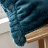 Catherine Lansfield Velvet & Fur Cushion Teal