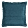 Catherine Lansfield Velvet & Fur Cushion Teal