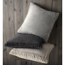 Catherine Lansfield Velvet & Fur Cushion Silver Grey