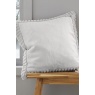 Catherine Lansfield Velvet & Fur Cushion Silver Grey