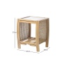 Desser Turin Light Oak Cane Lamp Table