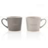 Amore Set Of 2 Grey & White Mugs - Always & Forever