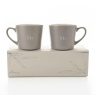 Downtown Amore Set Of 2 Grey Mugs - Mr & Mr