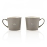 Downtown Amore Set Of 2 Grey Mugs - Mr & Mr