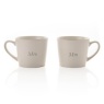 Downtown Amore Set Of 2 White Mugs - Mrs & Mrs