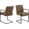 Adele Dining Chair With Armrest - Light Brown