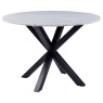 Heaven Dining Table - White Marble With Matt Black Base