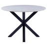 Heaven Dining Table - White Marble With Matt Black Base