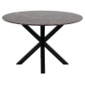 Heaven Dining Table - Brown Marble With Matt Black Base