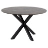 Heaven Dining Table - Brown Marble With Matt Black Base