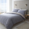 Catherine Lansfield Textured Banded Stripe Blue Duvet Set