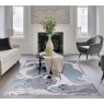 Asiatic Aurora AU18 Machine Woven Rug - Ocean (Blue/White/Silver)