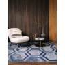 Asiatic Aurora AU19 Machine Woven Rug - Hexagon (Blue/Silver)