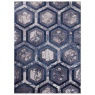 Asiatic Aurora AU19 Machine Woven Rug - Hexagon (Blue/Silver)