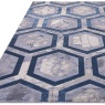 Asiatic Aurora AU19 Machine Woven Rug - Hexagon (Blue/Silver)