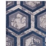 Asiatic Aurora AU19 Machine Woven Rug - Hexagon (Blue/Silver)