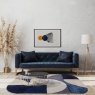 Asiatic Matrix MAX74 Oval Hand Made Rug - Indigo (Blue)