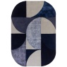 Asiatic Matrix MAX74 Oval Hand Made Rug - Indigo (Blue)
