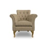 Wood Bros Knapton Armchair in Herringbone Moss with Veneto Rust Trim and Light Oak Feet