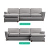 Downtown Lennox Chaise 3 Seater Sofa