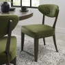 Bentley Designs Winnipeg Fumed Oak Upholstered Dining Chair Pair With Gently Flared Backs