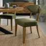 Bentley Designs Winnipeg Rustic Oak Upholstered Dining Chair Pair With Gently Flared Backs