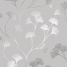 Holden Decor Glistening Ginkgo Grey Silver Wallpaper