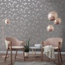 Holden Decor Glistening Ginkgo Rose Gold/Grey Wallpaper