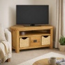 Global Home Ascot Rustic Oak Corner TV Unit With Baskets