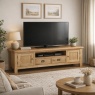 Global Home Ascot Rustic Oak Extra Large Low Line Media Stand