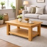 Global Home Ascot Rustic Oak Rectangular Large Coffee Table