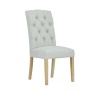 Ascot Natural Button Back Upholstered Dining Chair (Pair)