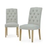 Ascot Natural Button Back Upholstered Dining Chair (Pair)