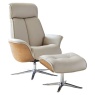 G Plan Ergoform Lund Recliner Chair & Stool With Show Wood