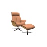 G Plan Ergoform Lund Recliner Chair & Stool With Show Wood