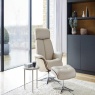 G Plan Ergoform Lund Recliner Chair & Stool With Upholstered Sides