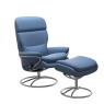 Stressless Rome With Adjustable Headrest Chair and Footstool Original Base