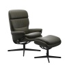 Stressless Rome With Adjustable Headrest Chair and Footstool Urban Cross Base