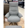 Scandi 1000 Large Chair & Footstool in Camilla Grey Fabric