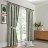 Curtina Bramford Jacquard Lined Tape Top Curtains - Green