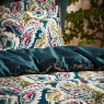 Edinburgh Weavers Aretha Paisley Printed Cotton Sateen Piped Teal/Olive Duvet Cover Set