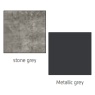 Korbach Stone Grey & Metallic Grey 3 Drawer Bedside Chest