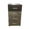 Korbach Stone Grey & Metallic Grey Narrow 4 Drawer Chest