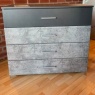 Korbach Stone Grey & Metallic Grey Wide 4 Drawer Chest