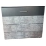 Korbach Stone Grey & Metallic Grey Wide 4 Drawer Chest