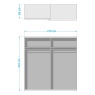 Korbach Stone Grey & Metallic Grey 218cm Sliding Door Wardrobe