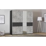 Korbach Stone Grey & Metallic Grey 218cm Sliding Door Wardrobe