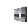 Korbach Stone Grey & Metallic Grey 218cm Sliding Door Wardrobe