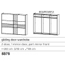 Korbach Stone Grey & Metallic Grey 261cm Sliding Door Wardrobe